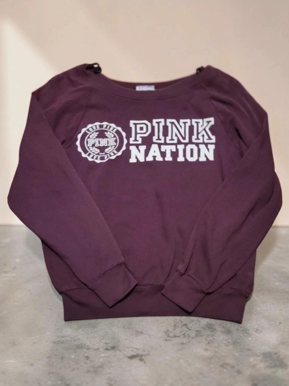 Victoria's Secret PINK Nation Crewneck Sweater - Plum XS